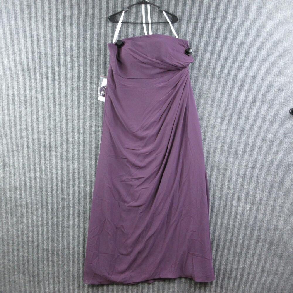 Azazie Dress Womens 18 Plum Sweetheart A-Line Long Chiffon Lined Aliani NWT